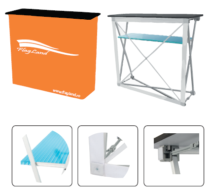 Comptoir rectangulaire publicitaire impression textile