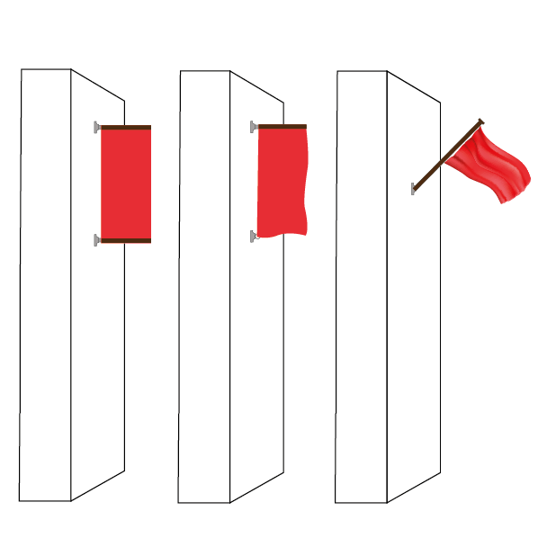 support drapeau mural