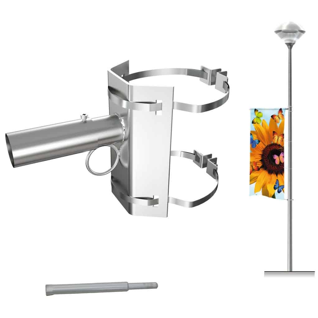 support drapeau pour poteau