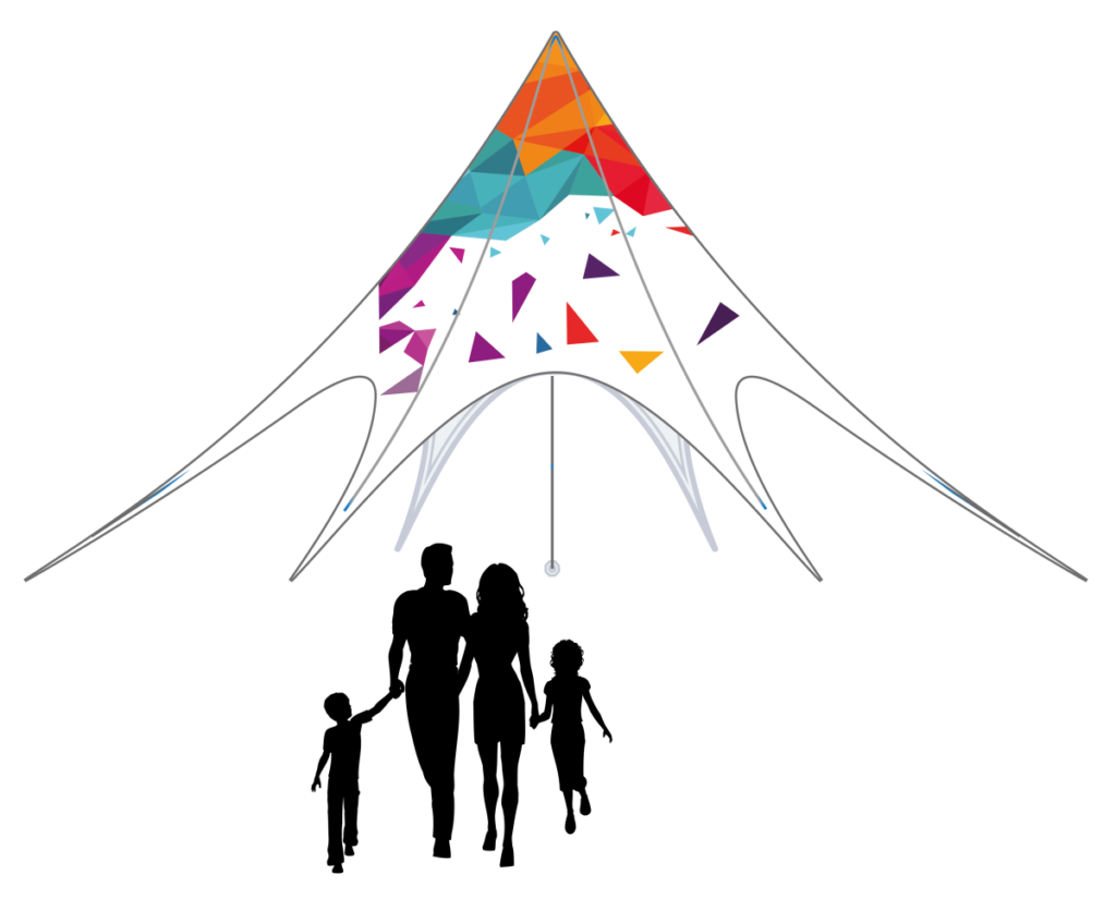 tente étoile imprimée