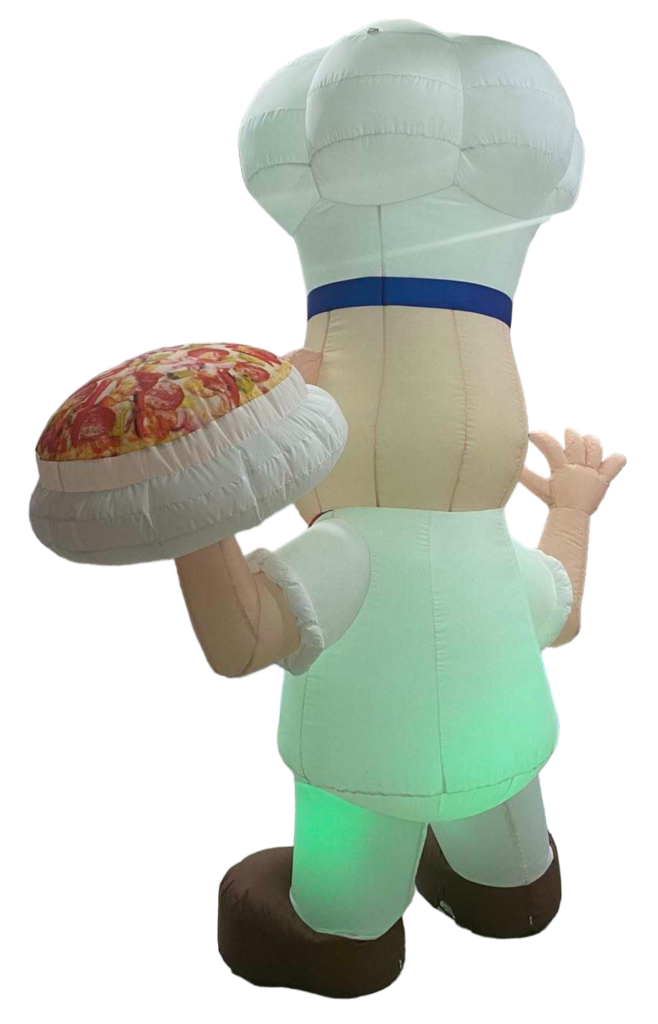 bonhomme gonflable pizza