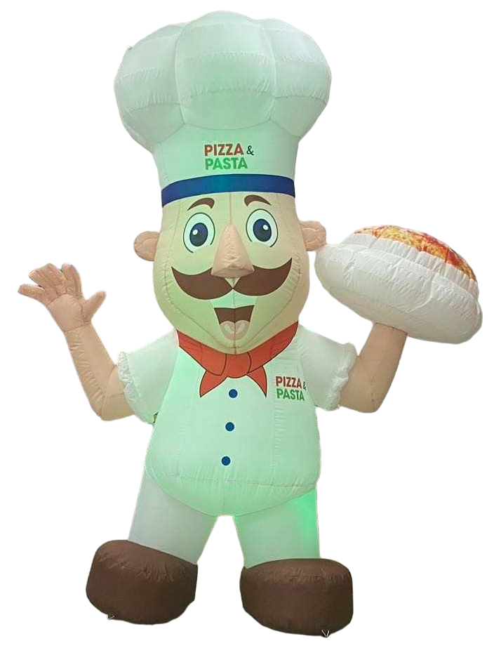 bonhomme gonflable pizza