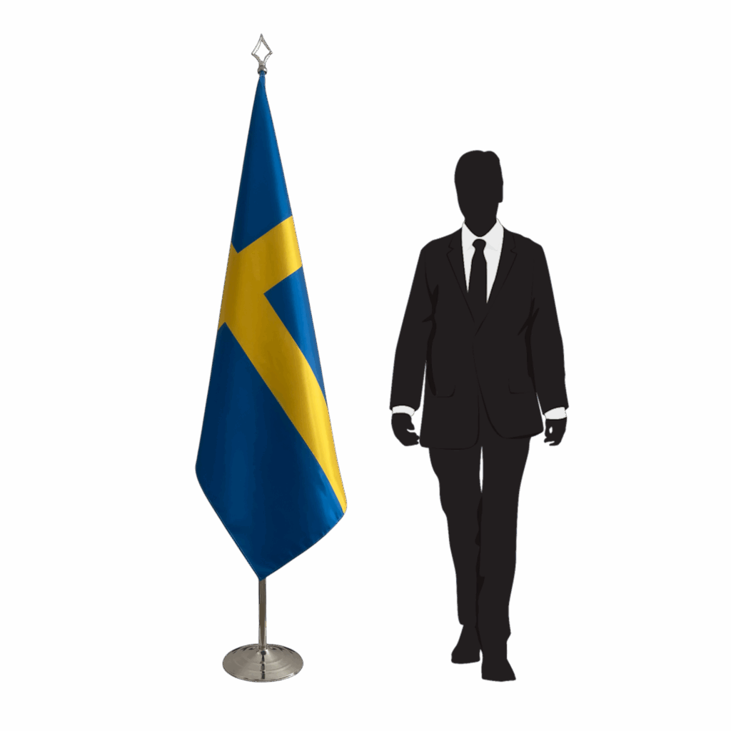 drapeau suede sur pied