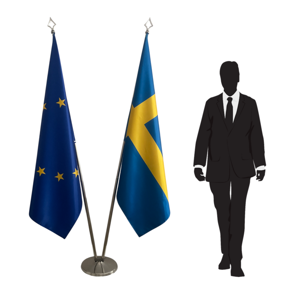 drapeau suede sur pied