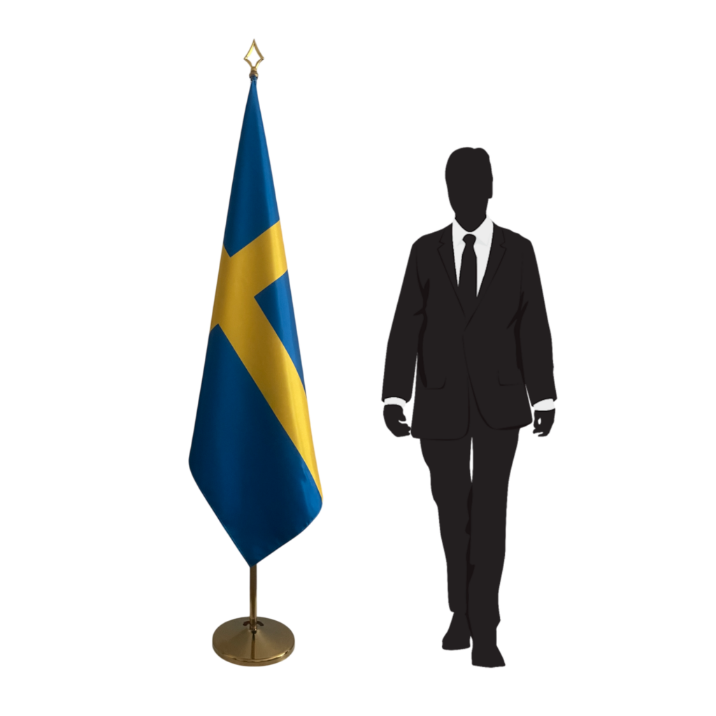 drapeau suede sur pied