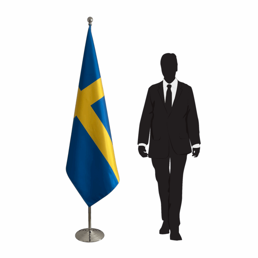 drapeau suede sur pied