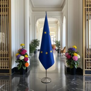 drapeau UE sur pied