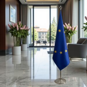 drapeau UE sur hampe