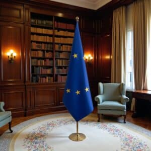 drapeau UE sur hampe