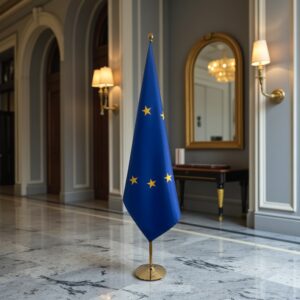 drapeau UE sur hampe