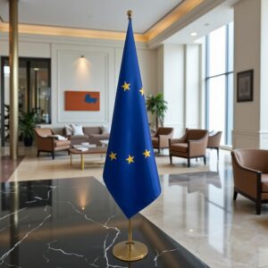 drapeau UE sur hampe