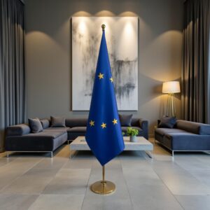 drapeau UE sur hampe