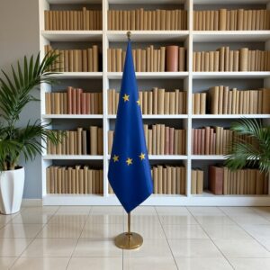 drapeau UE sur hampe