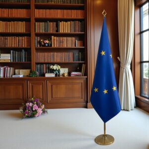 drapeau UE sur hampe
