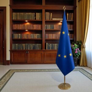 drapeau UE sur hampe