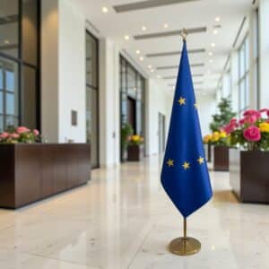 drapeau UE sur hampe