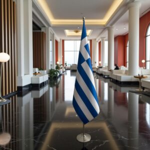 drapeau Grèce avec support
