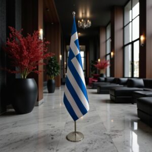 drapeau Grèce avec socle