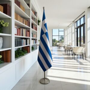 drapeau Grèce avec socle