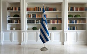 drapeau Grèce avec hampe