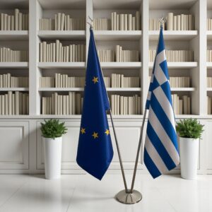 drapeau Grèce et l'UE pour bureau