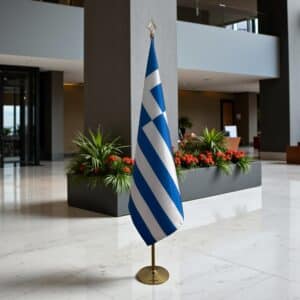 drapeau Grèce avec support