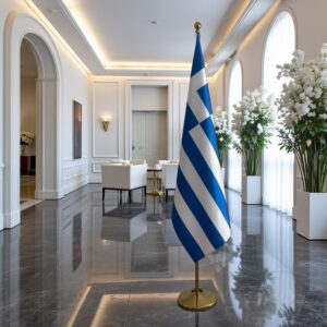 drapeau Grèce avec support