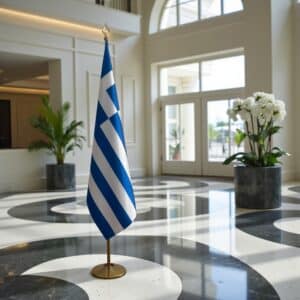 drapeau Grèce avec support