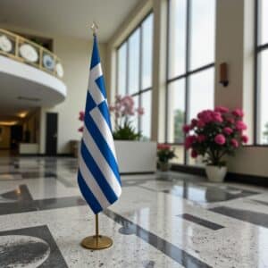 drapeau Grèce sur pied