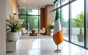 drapeau Irlande avec socle