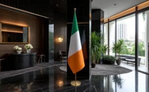 drapeau Irlande avec socle