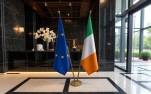 drapeau Irlande avec mat