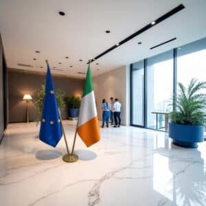 drapeau Irlande avec mat