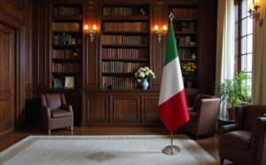 drapeau Italie sur hampe