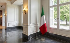 drapeau Italie sur hampe