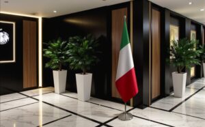 drapeau Italie sur hampe