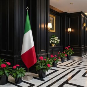 drapeau Italie sur hampe