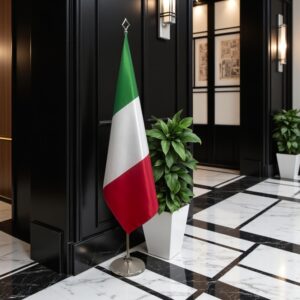 drapeau Italie sur socle