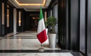 drapeau Italie sur socle