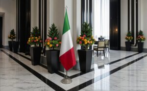 drapeau Italie sur socle