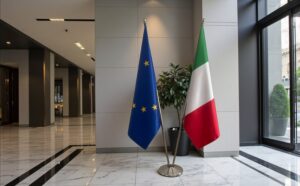 drapeau Italie sur socle