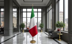 drapeau Italie avec hampe