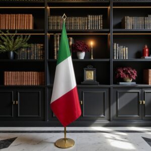 drapeau Italie avec hampe