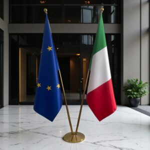 drapeau Italie avec hampe