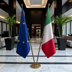 drapeau Italie avec hampe