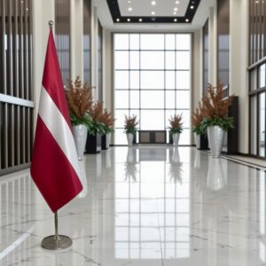 drapeau Lettonie avec pied