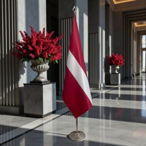 drapeau Lettonie avec pied