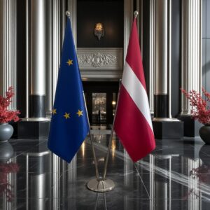 drapeau Lettonie et UE