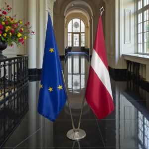drapeau Lettonie et UE