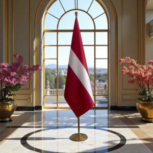 drapeau Lettonie avec socle